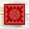 4x4 Inch Wooden Puja Chowki Handcrafted Floral Printed Traditional Chaurang Chowki for God Idols Kalash - Festive Decor for Pooja Home Temple Mandir - Diwali Housewarming Gift